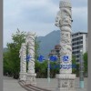 广场雕塑汉白玉龙盘柱石雕，公园休闲装饰摆件石头华表罗马柱雕塑