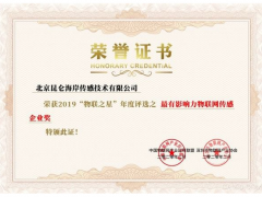 昆仑海岸喜提最有影响力物联网传感企业奖