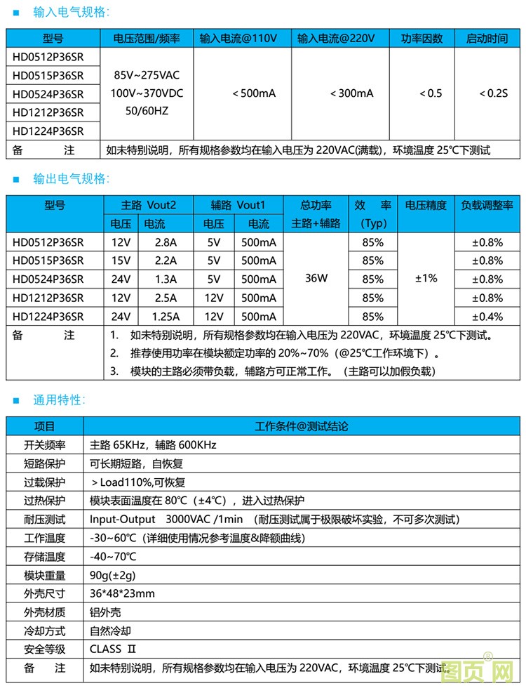 36W双路规格书