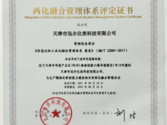 科技创新 智能发展 迅尔仪表喜获两化融合管理体系评定证书