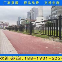 广州市区人行道护栏图片 市政道路防护栏杆厂家 黑色方管护栏