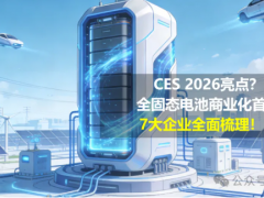 CES 2026亮点?全固态电池商业化首发,7大企业全面梳理!
